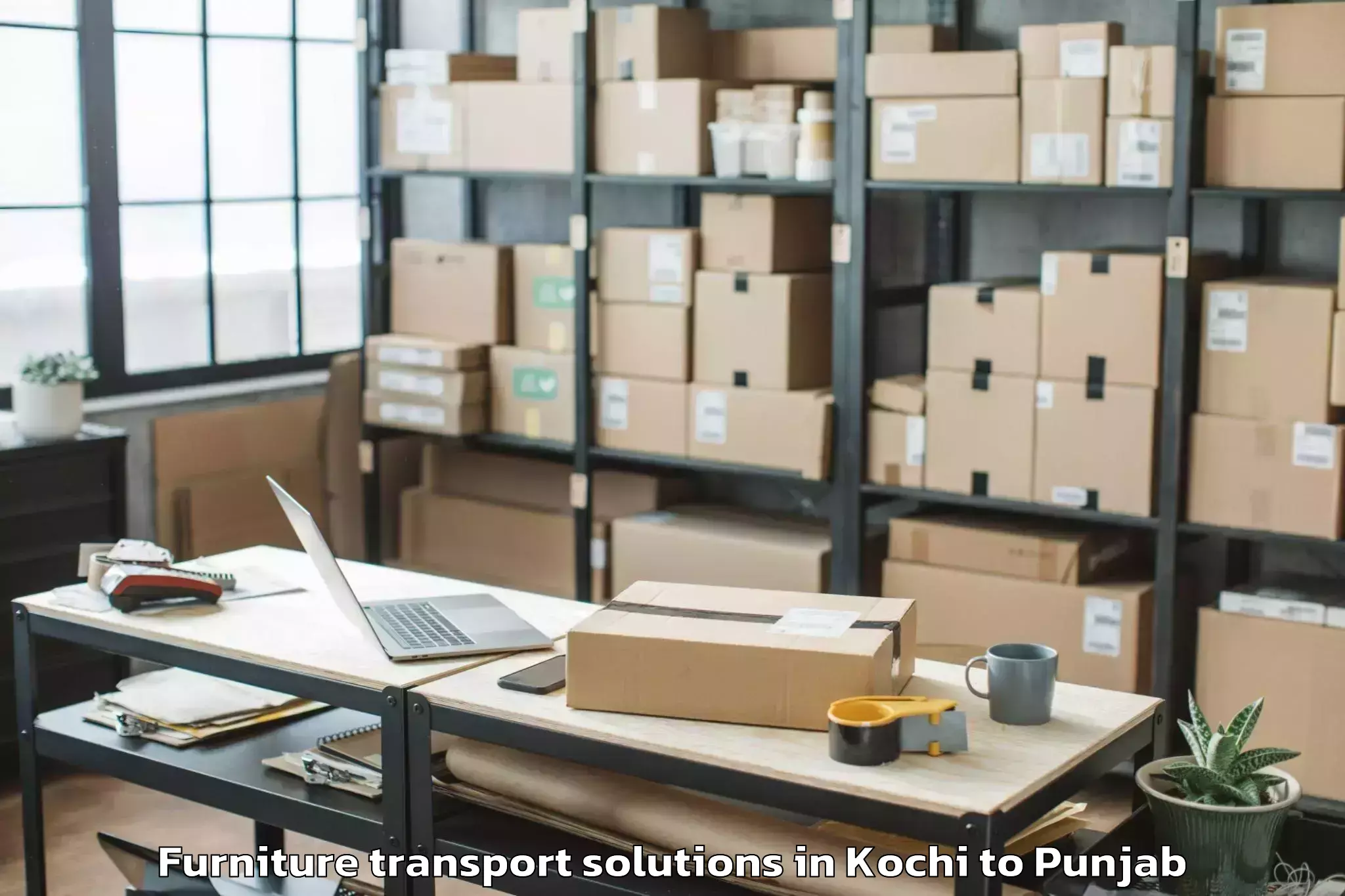 Trusted Kochi to Pathankot Furniture Transport Solutions